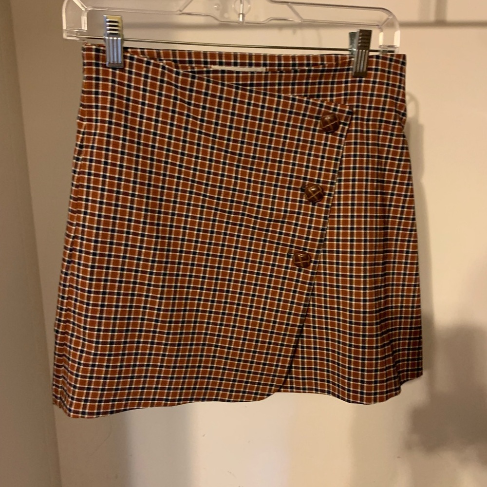 Urban Outfitters plaid wrap mini skirt Size M